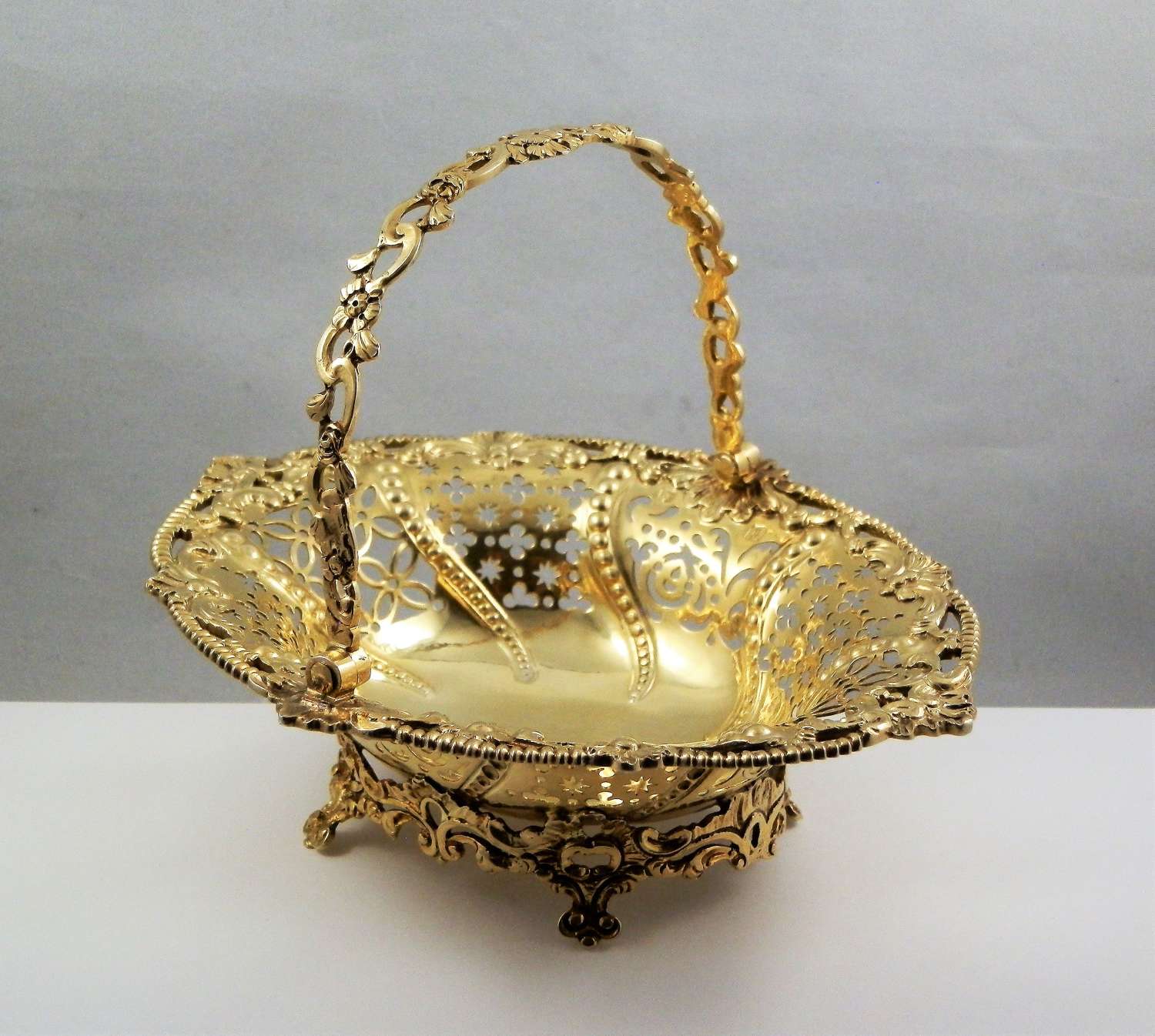 George III silver gilt basket, Edward Aldridge, London 1764