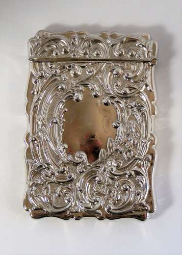Edwardian silver card case by Spurrier & Co, Birmingham 1908