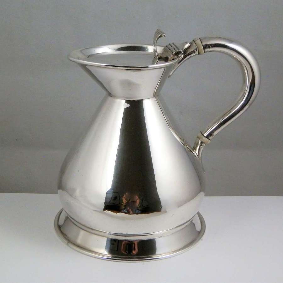 Victorian silver "Oil Can" water jug, Sheffield 1896