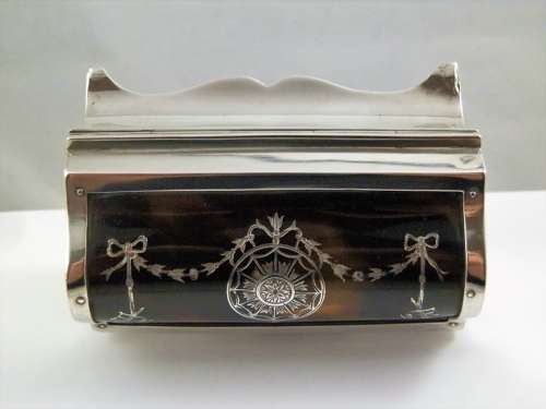 Edwardian silver tortoise shell jewellery box, London, Wm Comyns 1911