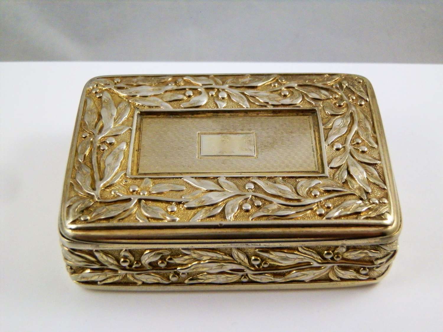 George III silver gilt snuff box, Joseph Wilmore, Birmingham 1825