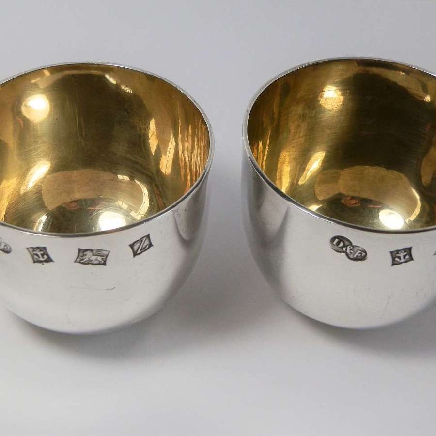Pair of Elizabeth II silver gilt tumbler cups, Birmingham 1974