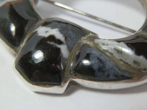 Scottish silver and agate buckle style brooch, c.1880