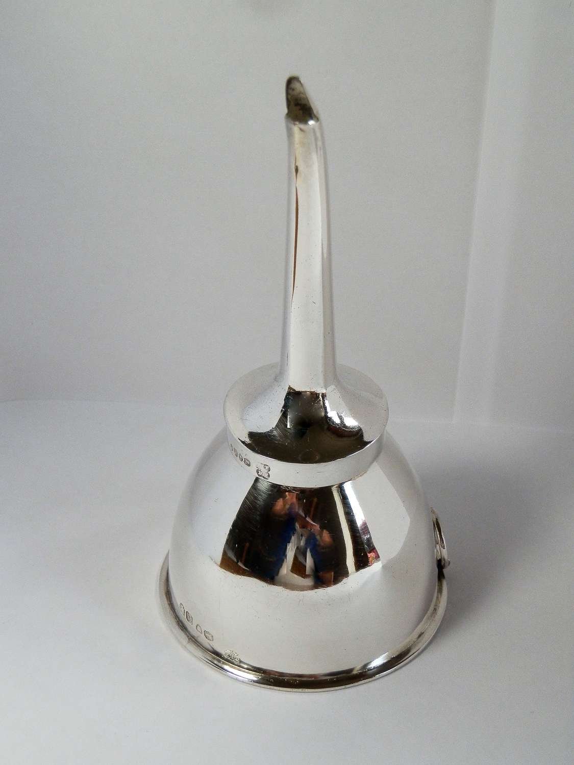Victorian silver crested wine funnel, London 1839,