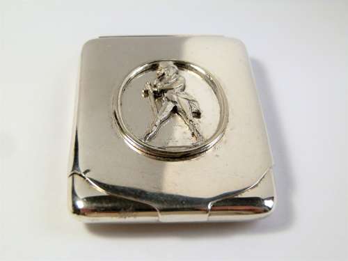 George V silver matchbook cover, JohnnieWalker Whisky, Birmingham 1927