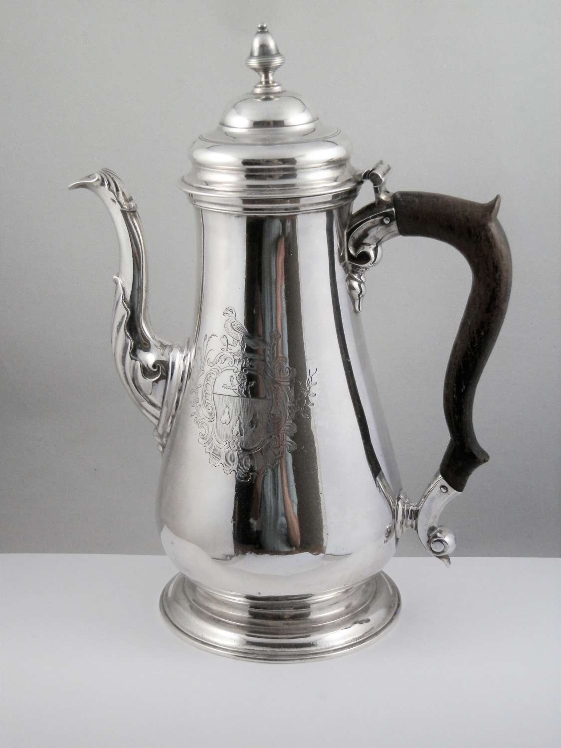George II silver coffee pot, Thomas Moore II, London 1757