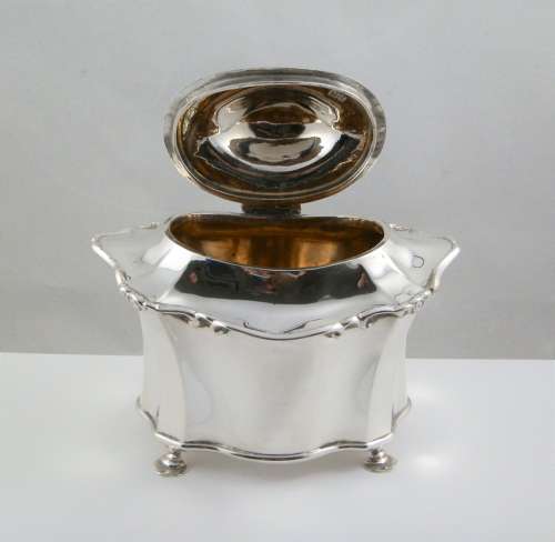 Edwardian Chester silver tea caddy, Nathan and Hayes 1905