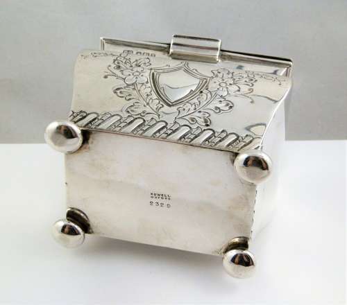Victorian silver tea caddy by Henry Stratford, Sheffield 1894