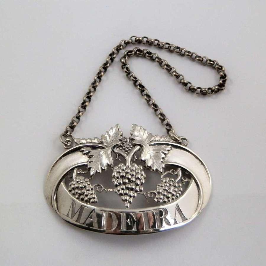 Victorian silver "Madeira" label, Birmingham 1849