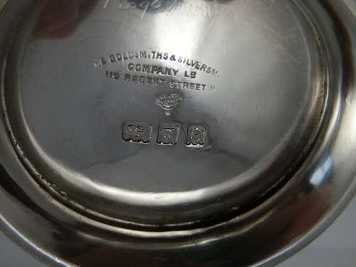 A George V silver three piece tea set, London 1919