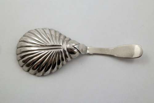 A George III silver caddy spoon, Cocks & Bettridge, 1816