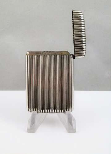 Victorian silver ribbed vesta case, Birmingham 1889