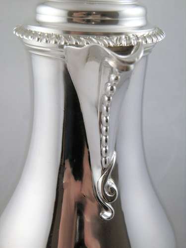 Victorian silver hot water or coffee pot, London 1895