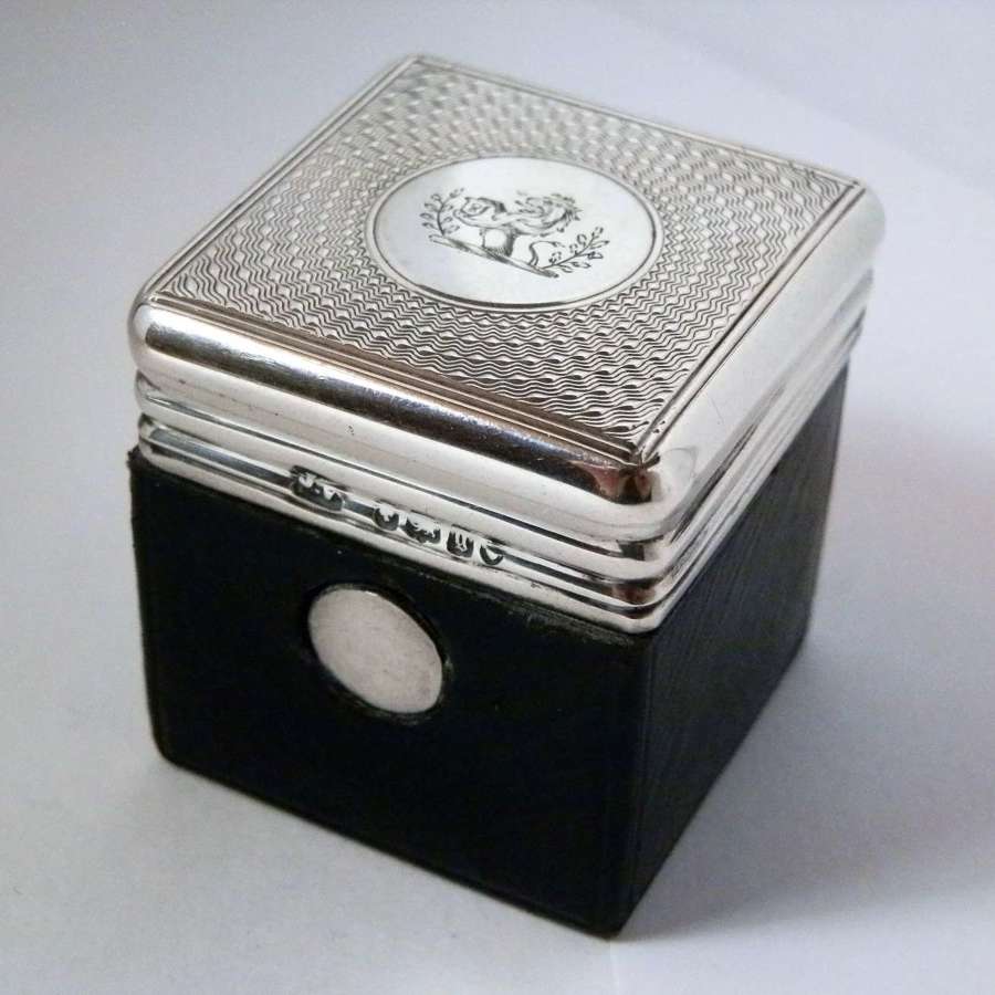 A Victorian silver travelling Inkwell, London 1862