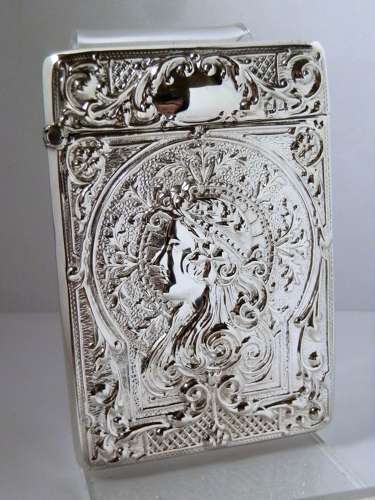 An Edwardian Silver card case, by Robert Pringle 1905