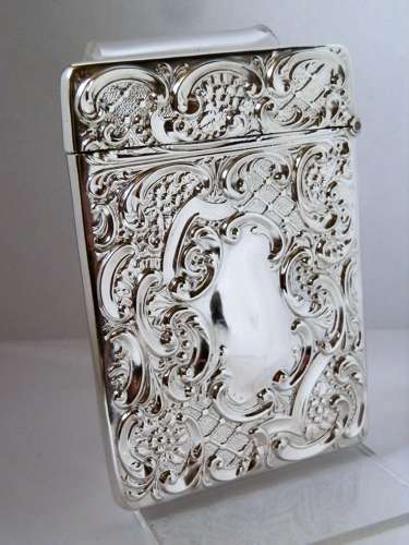 An Edwardian Silver card case, by Robert Pringle 1905