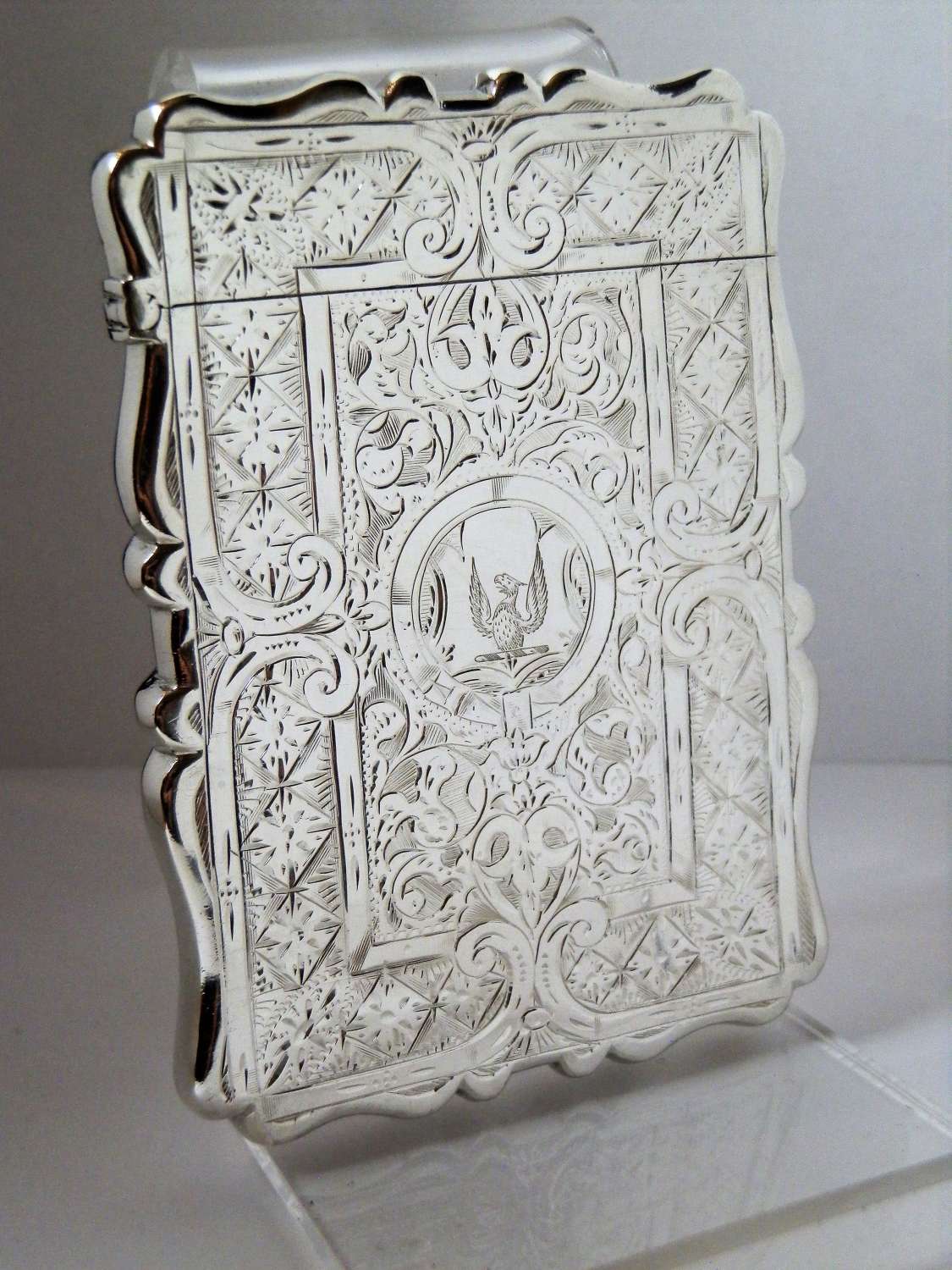 A Victorian silver card case, Birmingham 1871.