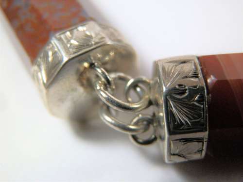 A Victorian Scottish silver and agate bracelet, c.1880
