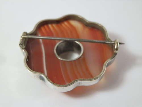 A Victorian Scottish silver and agate brooch, c.1880