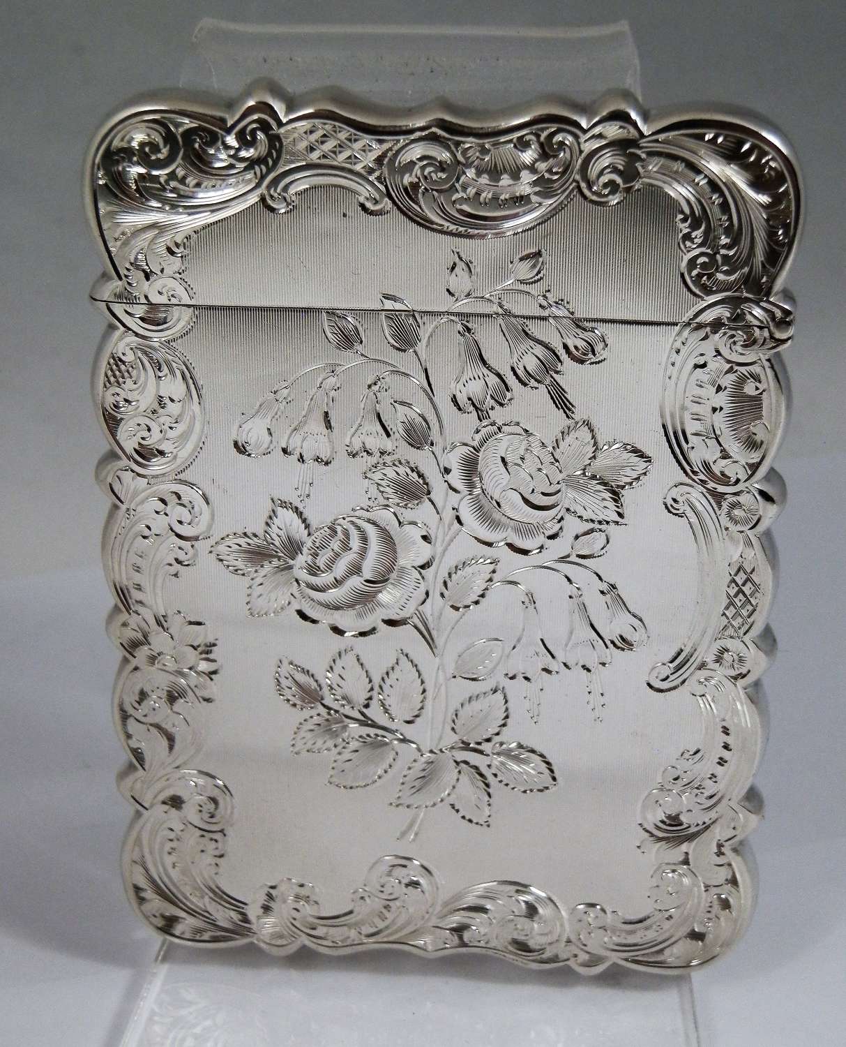 A Victorian silver engraved card case, Birmingham 1851