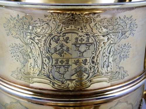 George II large silver gilt lidded cup, London 1748