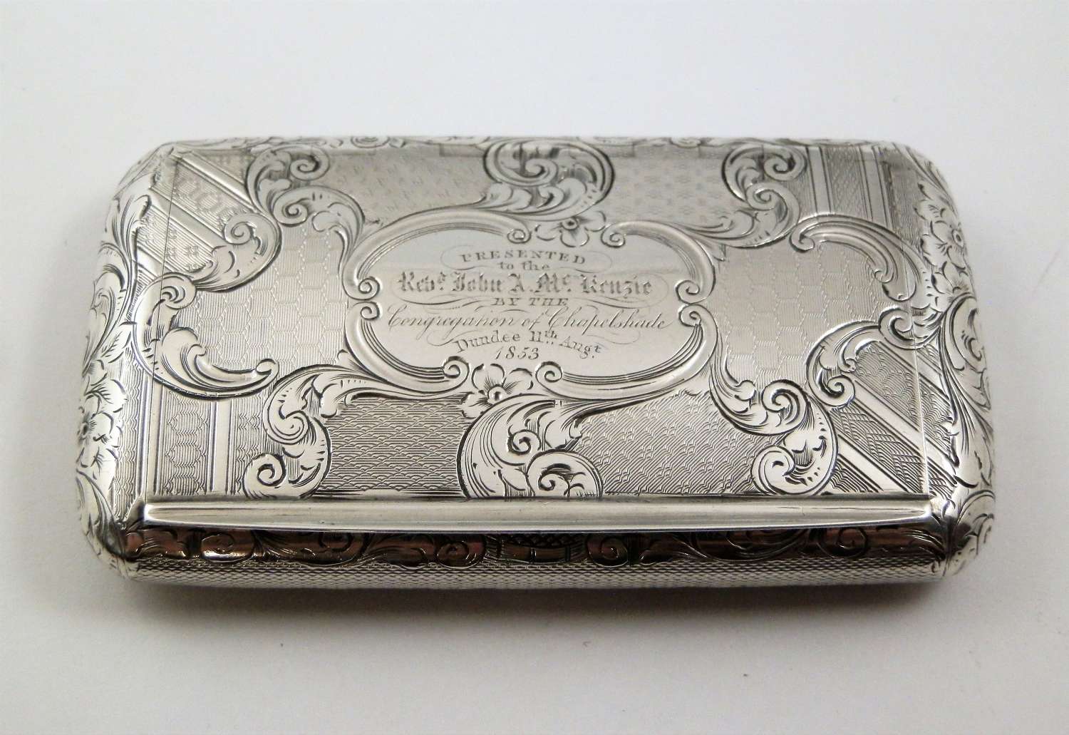 A Victorian silver ornate pocket snuff box, Edward Smith 1851