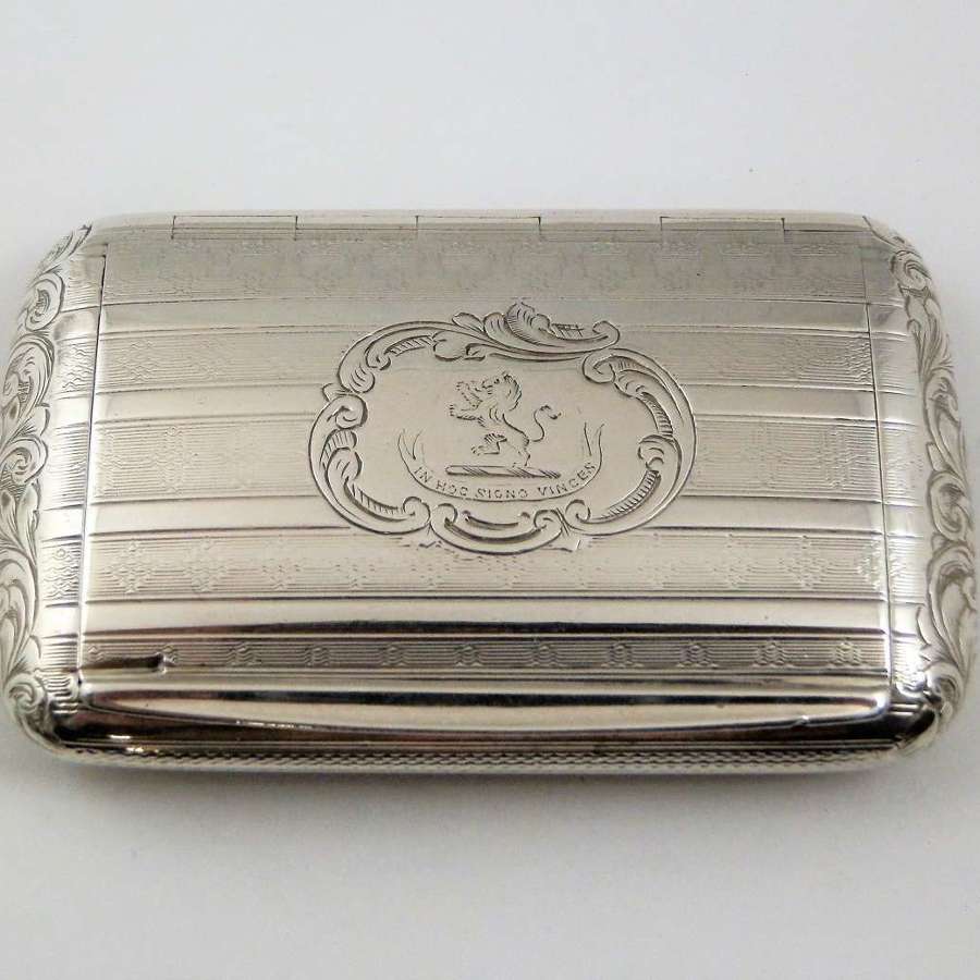A Victorian silver engraved pocket snuff box, Edward Smith 1857