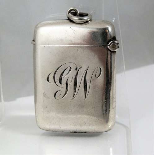 A silver and granite vesta box, Birmingham 1919