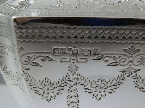 A Victorian silver 3 piece tea set by Henry Atkin 1891