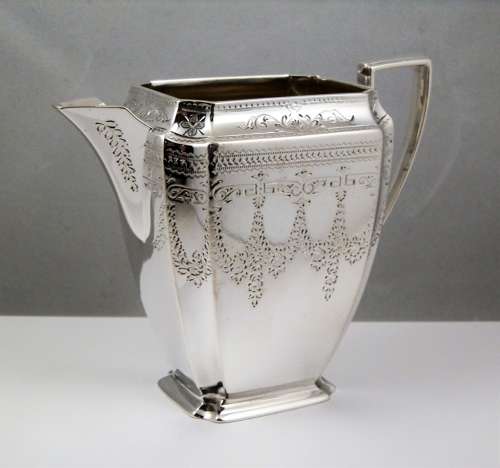 A Victorian silver 3 piece tea set by Henry Atkin 1891