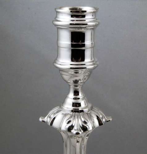 Set of Scottish Edwardian silver candle sticks, Edinburgh 1908