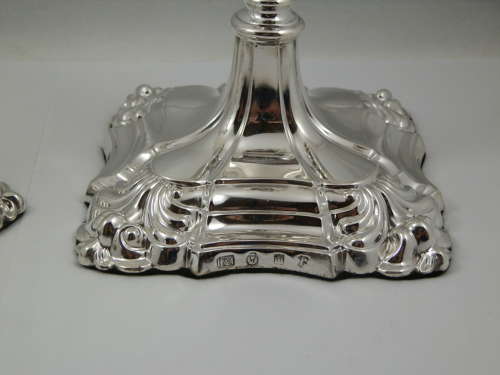 Set of Scottish Edwardian silver candle sticks, Edinburgh 1908