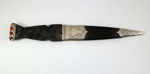 Scottish silver and oak Skean Dhu, Edinburgh 1955