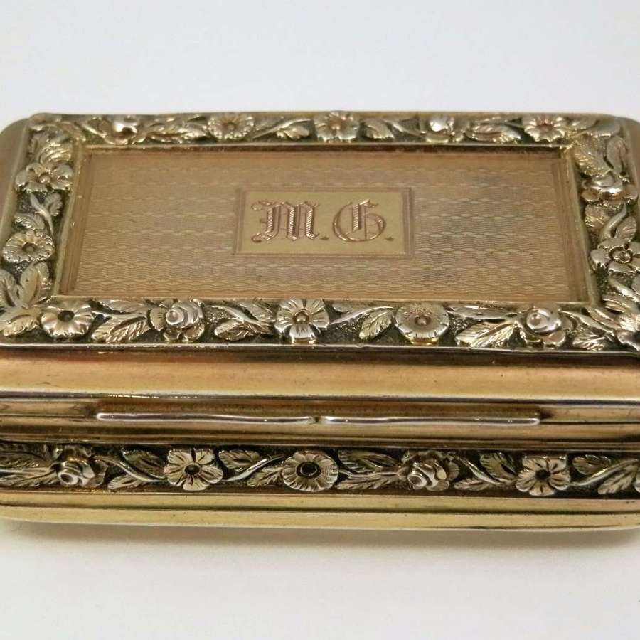 A George III silver gilt pocket snuff box, Pemberton & Mitchell 1819