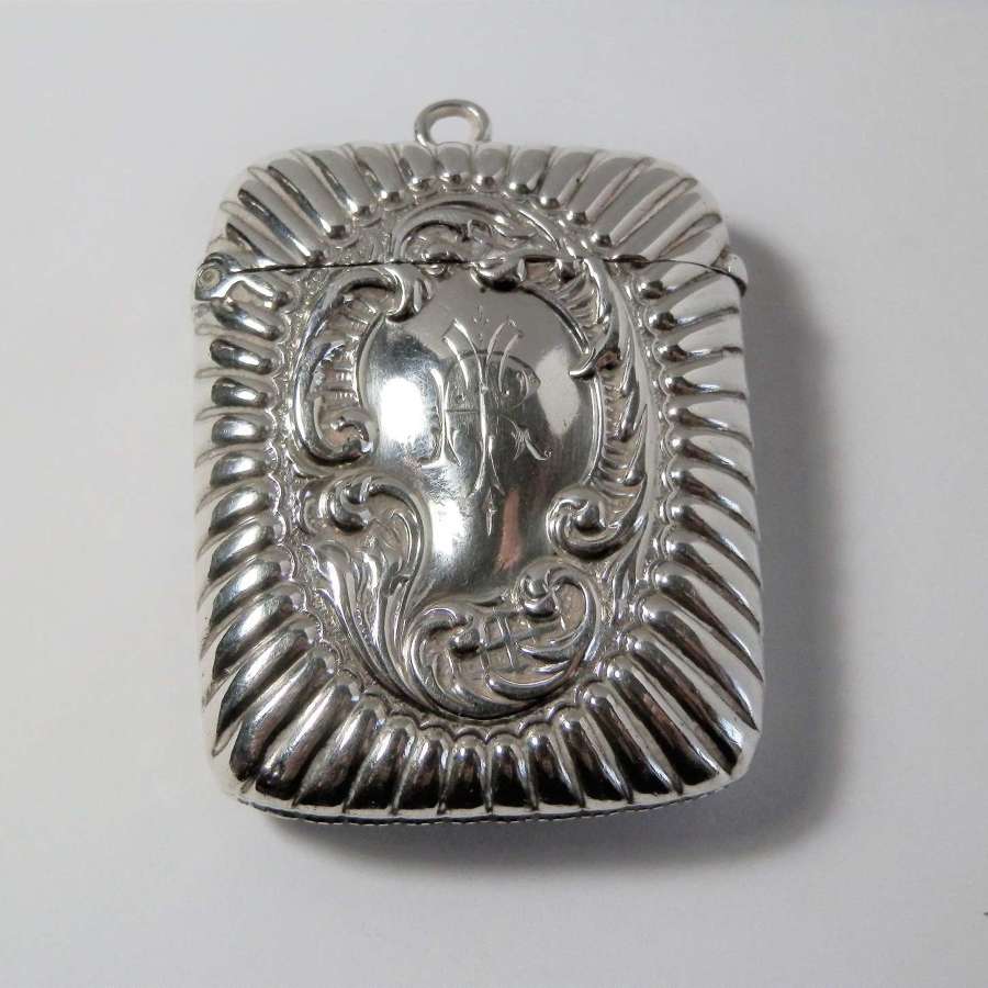 A Victorian silver vesta case, Nathan and Hayes 1894