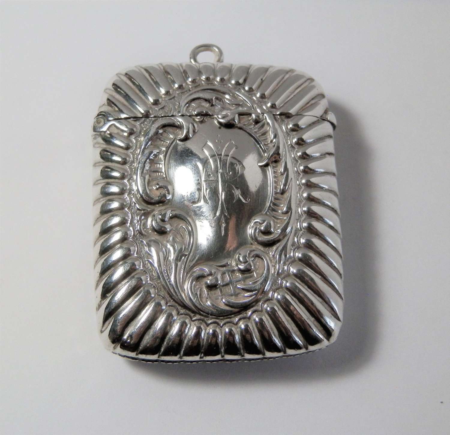 A Victorian silver vesta case, Nathan and Hayes 1894