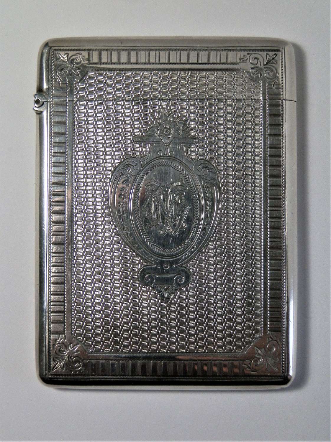 Victorian silver card case, George Unite Birmingham 1880