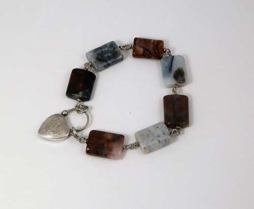 Victorian Scottish silver and agate bracelet, c.1880