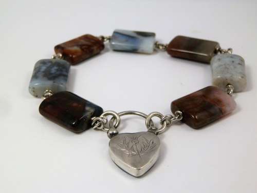 Victorian Scottish silver and agate bracelet, c.1880