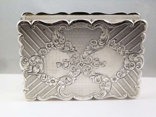 A large Victrorian silver table snuff box, Edward Smith 1852