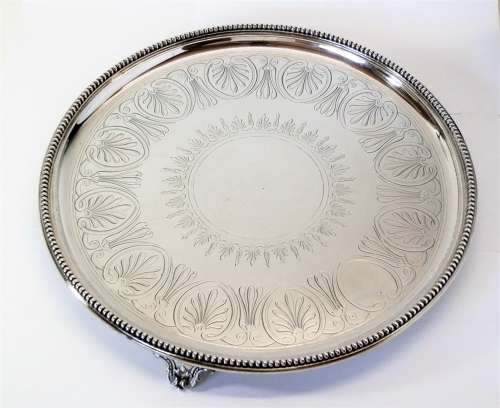 Large Victorian silver salver, Elkington & Co. 1853