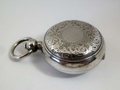 Victorian silver round sovereign case, Birmingham 1893
