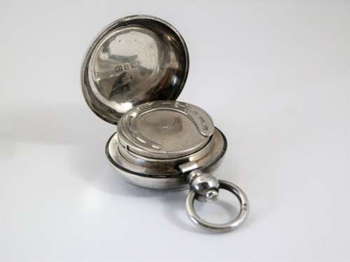 Victorian silver round sovereign case, Birmingham 1893