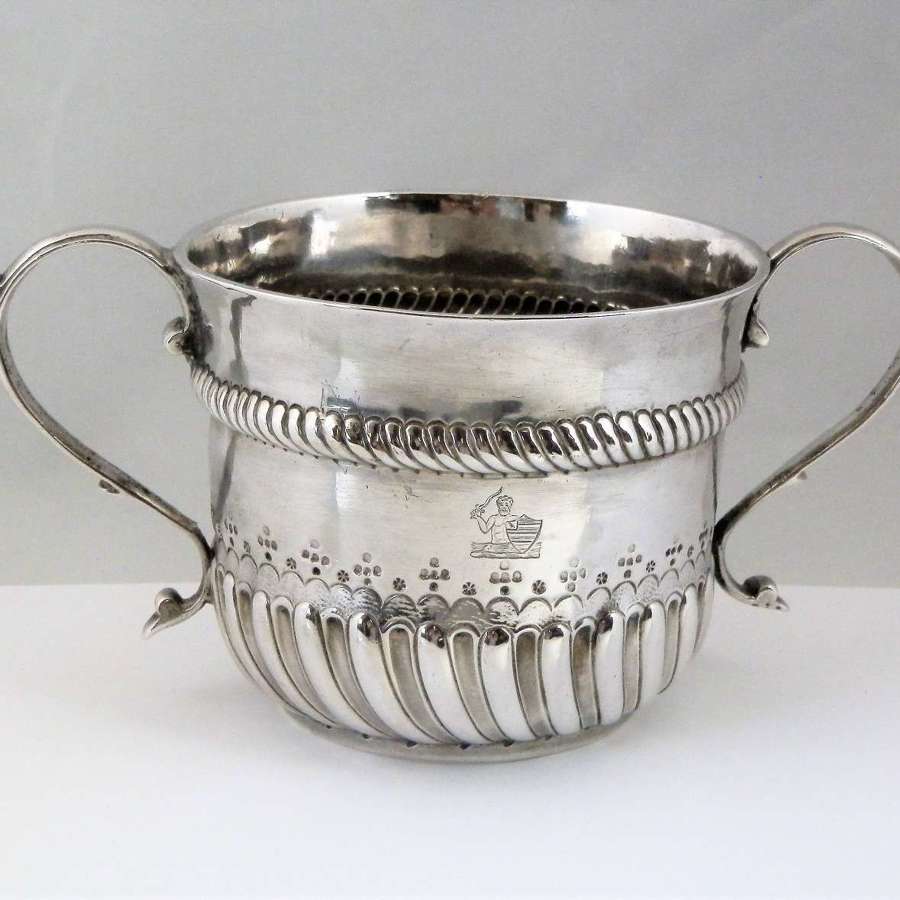 A William and Mary silver porringer, London 1694