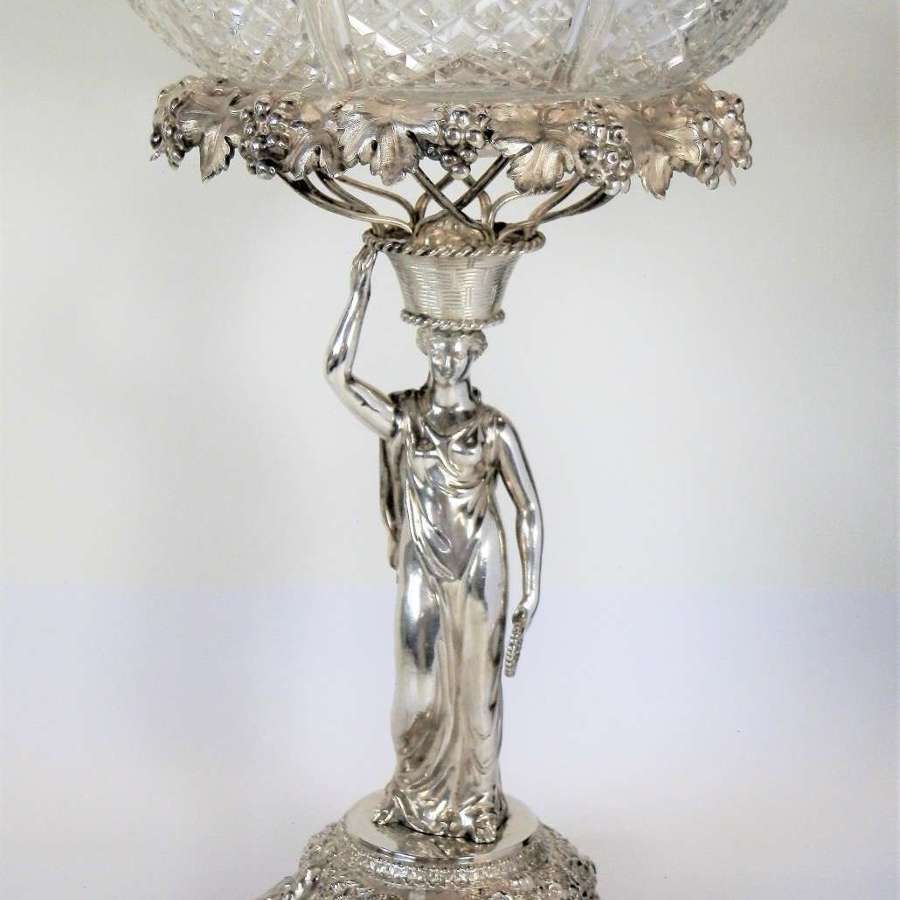George IV large silver table center piece, London 1825