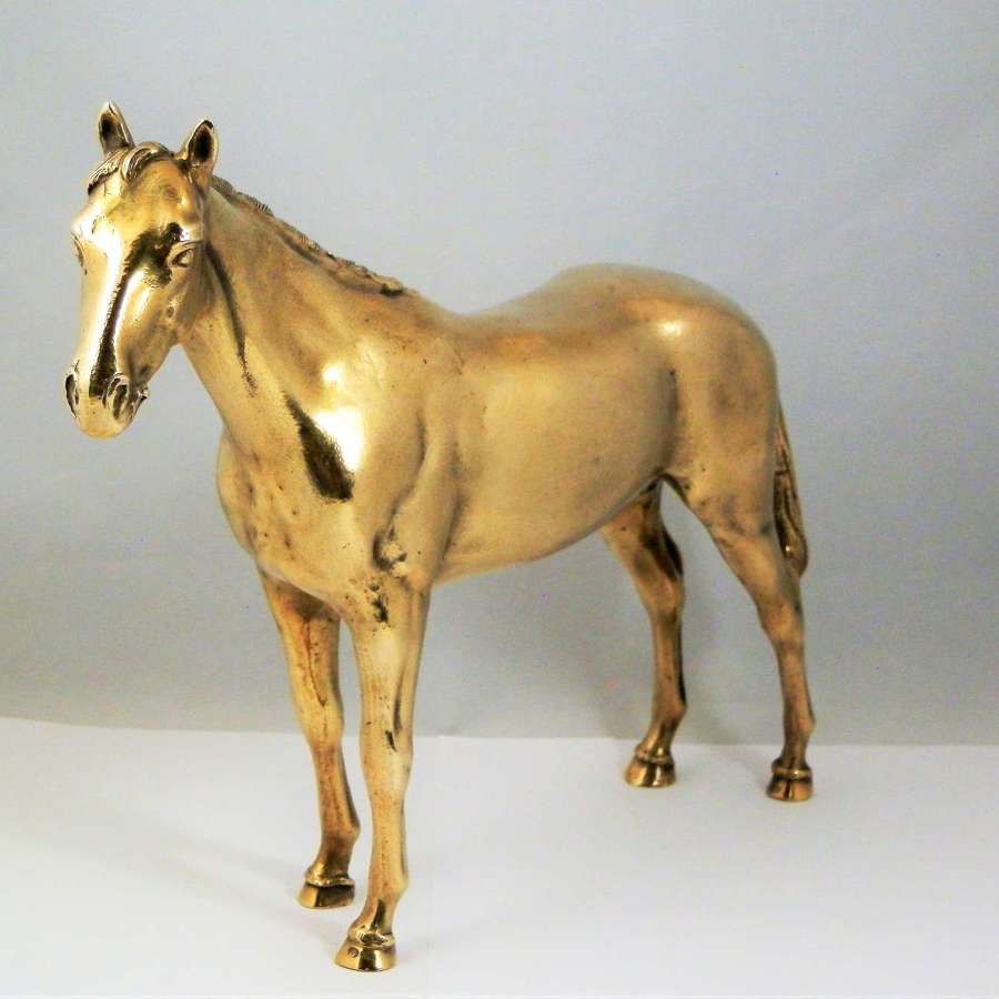 A silver gilt Italian statue of a race horse, Rome c.1970