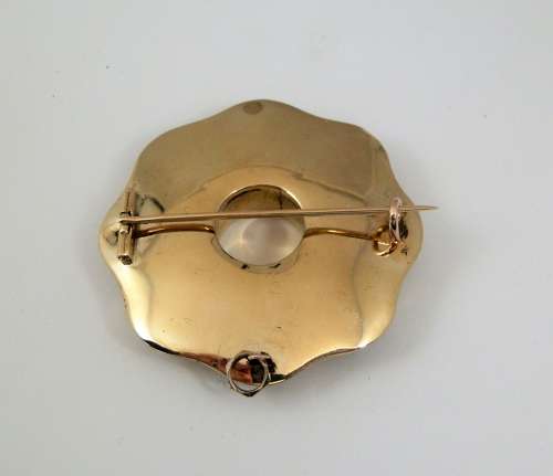 Victorian gold Scottish agate brooch, c.1880