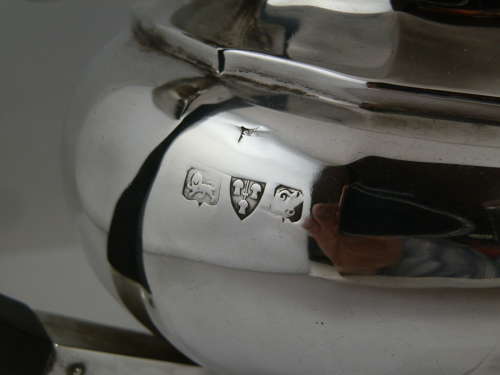 Edwardian silver 3 piece tea set, Chester 1911