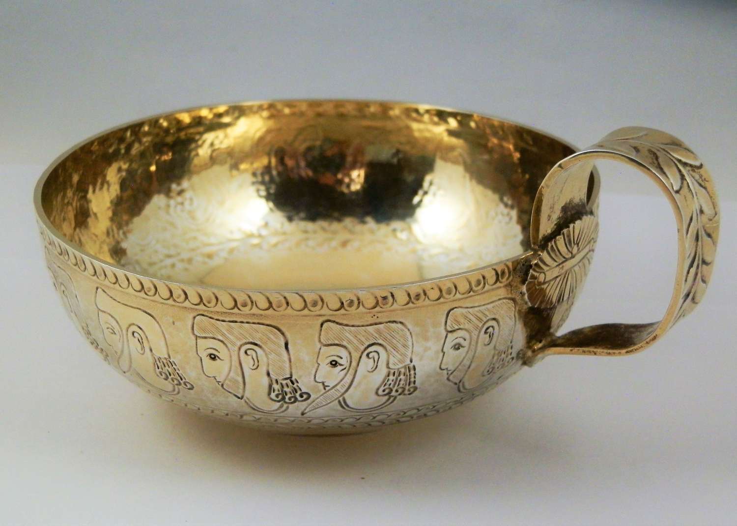 An Edwardian replica Mycenaean silver gilt cup, Chester 1906