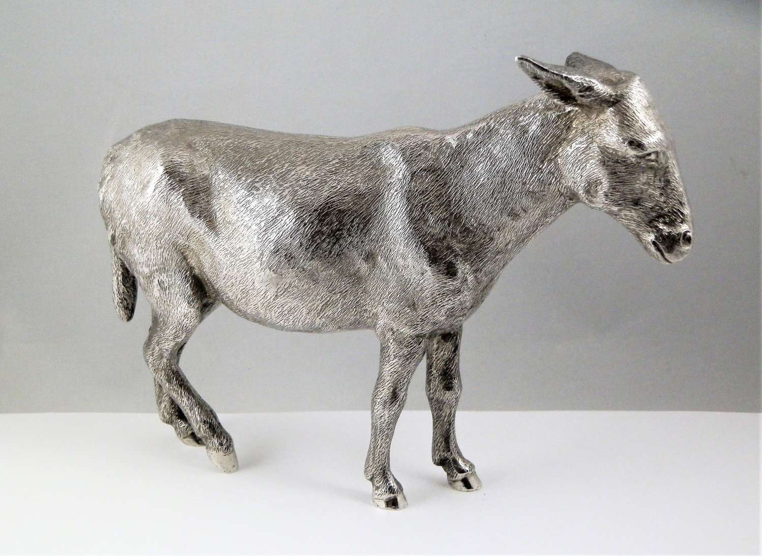 Elizabeth II silver model of a donkey, London 1964